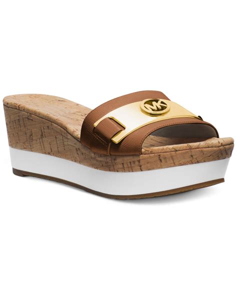 michael michael kors warren cork platform wedge sandals|MICHAEL Michael Kors Warren Platform Wedge Sandals .